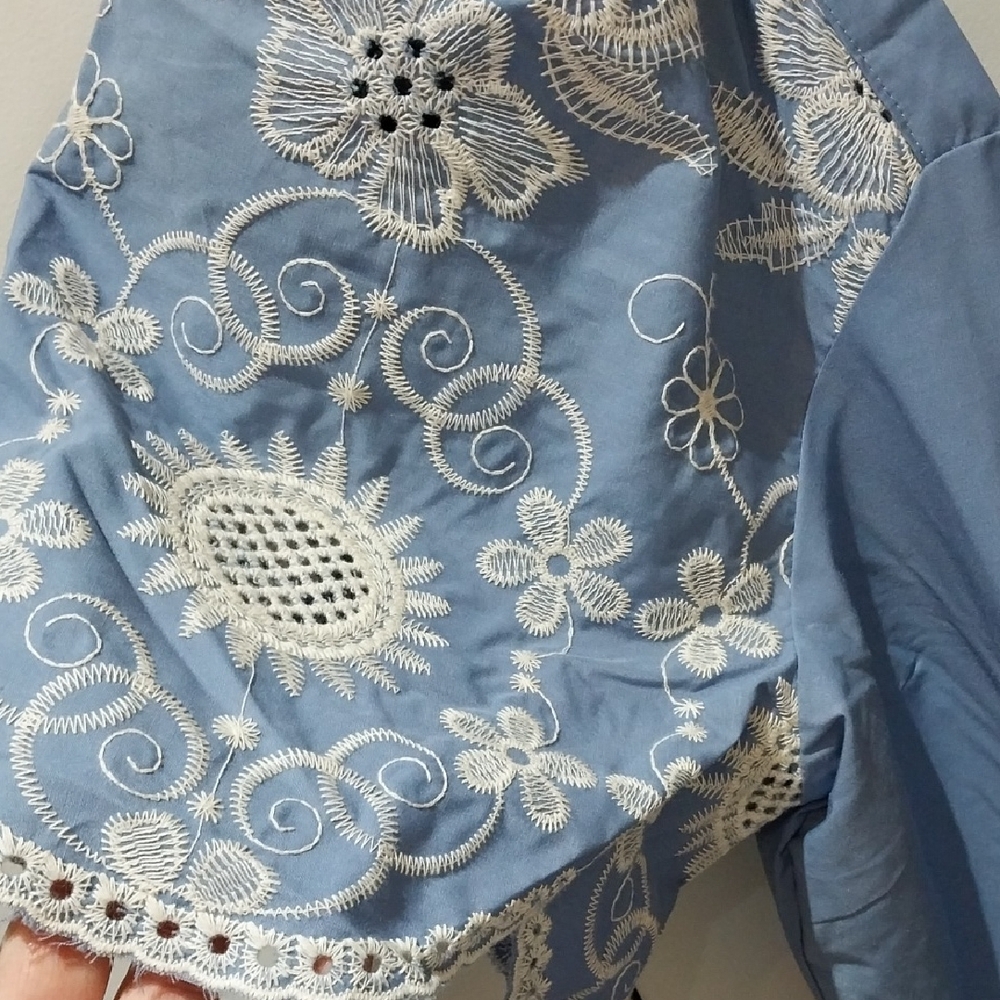Nwt Xl Solitaire Blue and White Maxi Dress - Picture 3 of 15